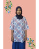 PLEATY PLEASE SKIRT  WITH  COLOURFUL TOP - ROYAL BLUE