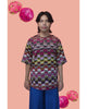 PLEATY PLEASE SKIRT WITH COLOURFUL TOP - BLACK