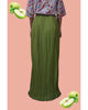 PLEATY PLEASE SKIRT WITH COLOURFUL TOP - GREEN