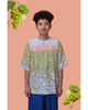 PLEATY PLEASE SKIRT WITH COLOURFUL TOP - GREEN