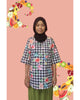 PLEATY PLEASE SKIRT WITH COLOURFUL TOP - BLACK