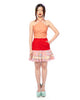 FITTED A-LINE RUFFLES LAYERED SHORT SKIRT - RED