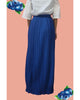 PLEATY PLEASE SKIRT  WITH  COLOURFUL TOP - ROYAL BLUE