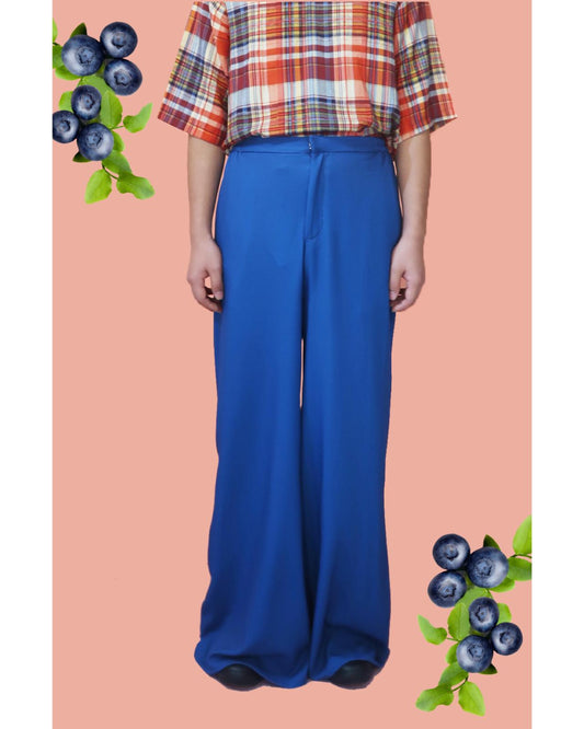 MOI PANTS WITH COLOURFUL TOP - ROYAL BLUE