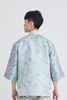 MANDARIN COLLAR JACKET WITH POCKET - GOLDFISH - TEAL