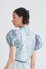 PUFFY SLEEVE CROP TOP - GOLDFISH - TEAL