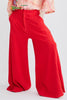 PALAZZO PANTS - RED KNIT - RED