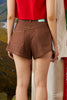 DENIM SHORTS - BROWN DENIM