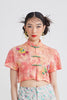 MANDARIN COLLAR CROP TOP - TIE DYE - MULTI