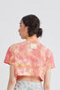 MANDARIN COLLAR CROP TOP - TIE DYE - MULTI