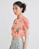 MANDARIN COLLAR CROP TOP - TIE DYE - MULTI