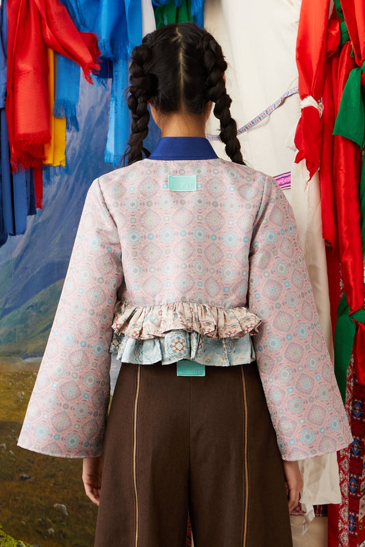 RUFFLE JACKET - DUSTY PINK