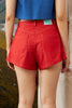 DENIM SHORTS - RED DENIM