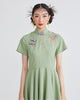 HANDKERCHIEF DRESS- GREEN CHECKERED - APPLE GREEN