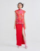 PRINTED ASYMMETRICAL TOP - RED FLORAL - PRINT