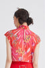 PRINTED ASYMMETRICAL TOP - RED FLORAL - PRINT