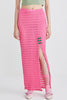 SLIT SKIRT - PINK KNIT - FUCHSIA