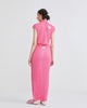 CROP CHEONGSAM TOP - PINK KNIT - FUCHSIA