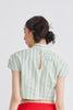 MANDARIN CROP TOP - GREEN STRIPED - LIGHT GREEN