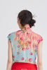 PRINTED ASYMMETRICAL TOP - PINK FLORAL - PRINT