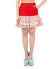 FITTED A-LINE RUFFLES LAYERED SHORT SKIRT - RED