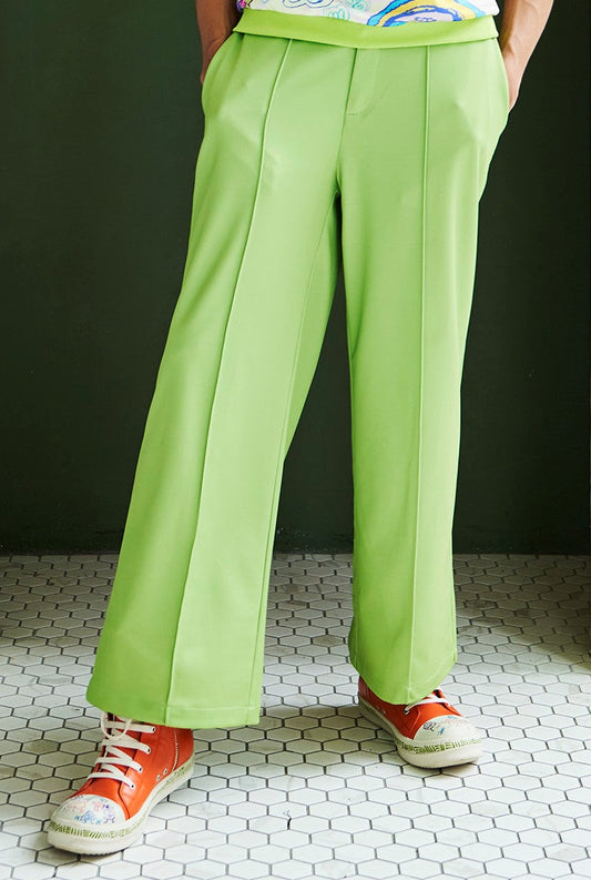 STRAIGHT CUT PANTS - GREEN