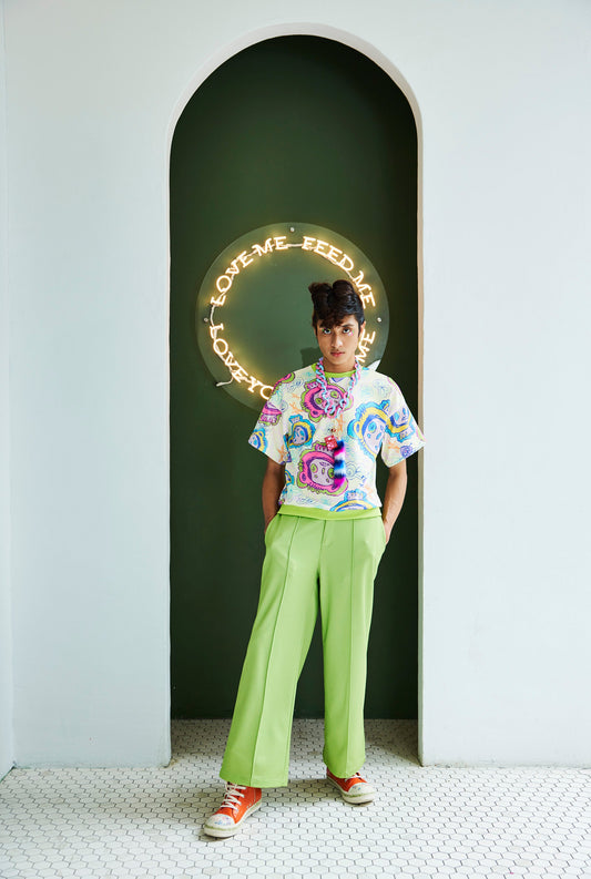 STRAIGHT CUT PANTS - GREEN