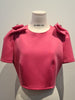 CROPPED TOP WITH RIBBONS ON SHOULDER - PINK